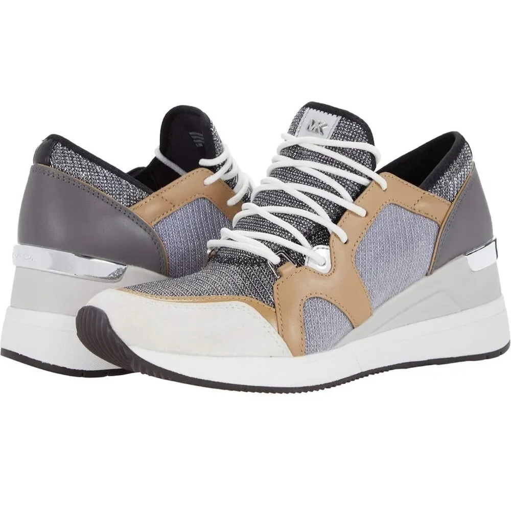 Michael Kors Liv Trainer Women's Sneakers Gray Size 8 Casual Athletic